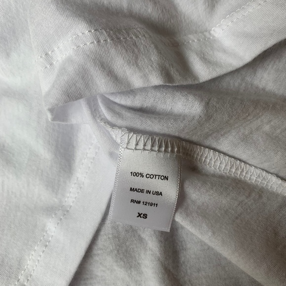 LNA Deep V Strappy Tee T-Shirt Short Sleeve Semi Sheer Relaxed fit White Size XS - Picture 9 of 11